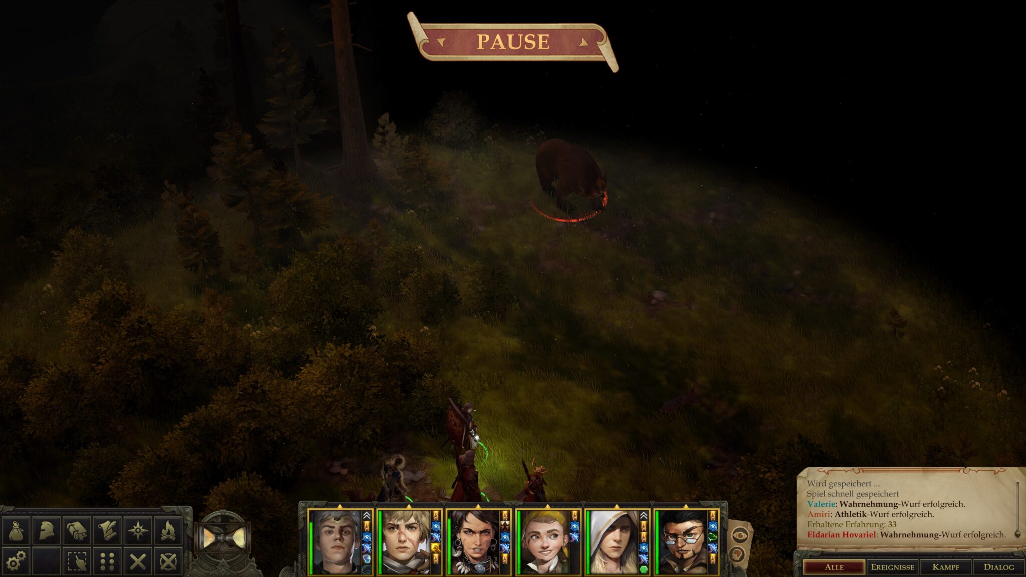 Solange es keine Angriffshandlungen gab und die Initiative noch nicht ausgewürfelt wurde, könnt ihr euch noch auf einen Kampf vorbereiten. © Owlcat Games