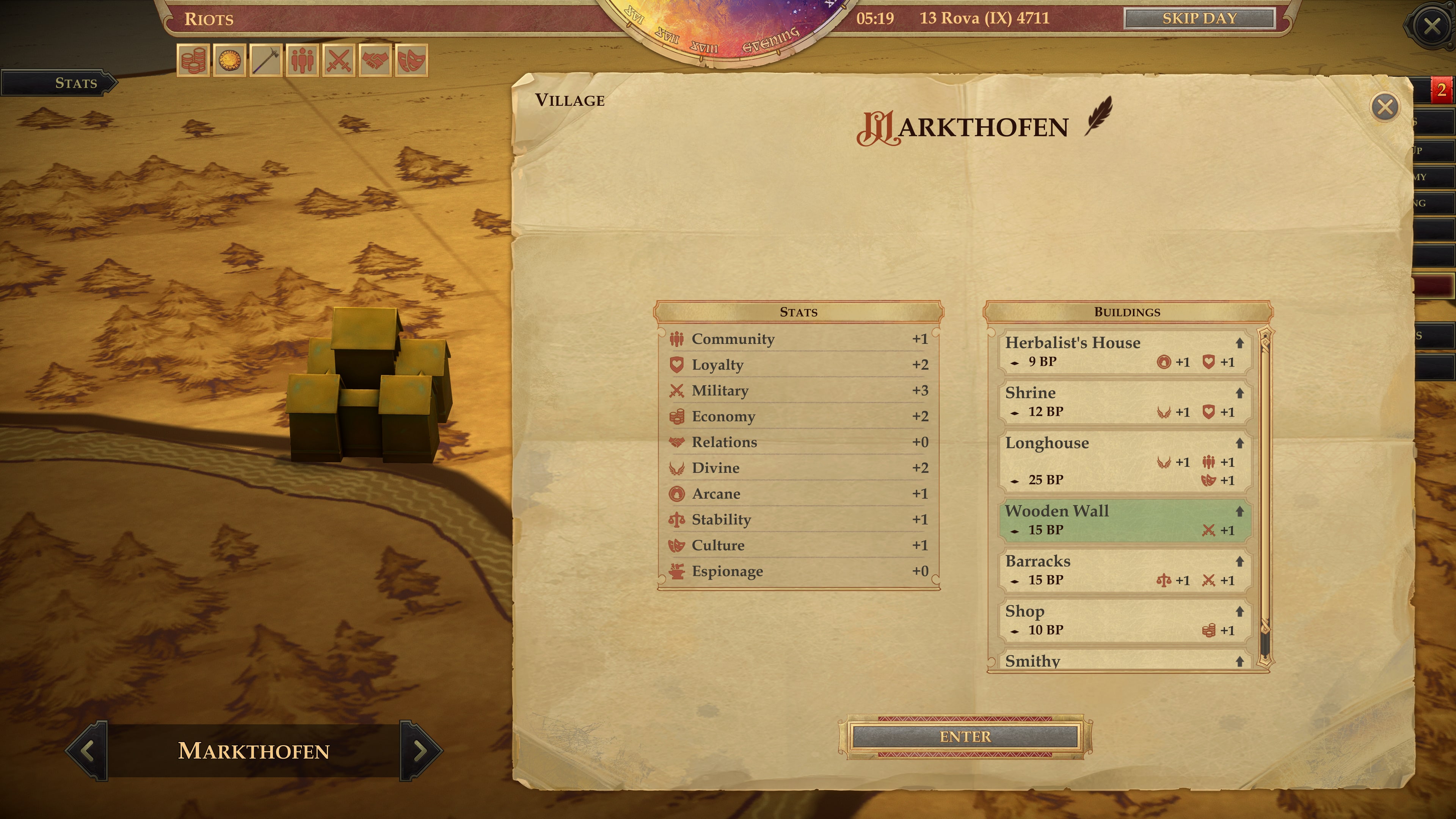 Each annexed region gets a capital, which starts as a village and has to be expanded. © Owlcat Games