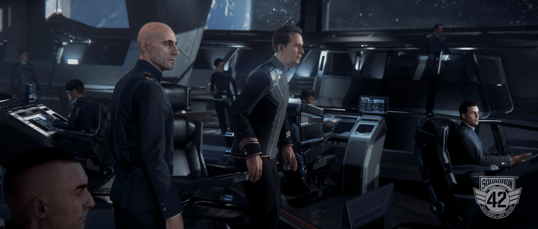 Mit Gary Oldman und Marc Strong auf der Brücke zu stehen könnte in zwei Jahren Realität sein. © Cloud Imperium Games